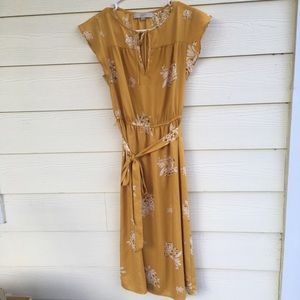 Loft xs floral maxi dress with belt